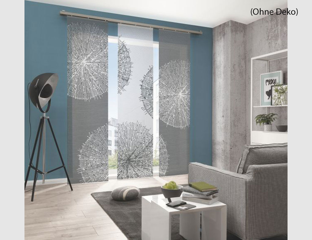 Schiebevorhang Creston Grau 3er