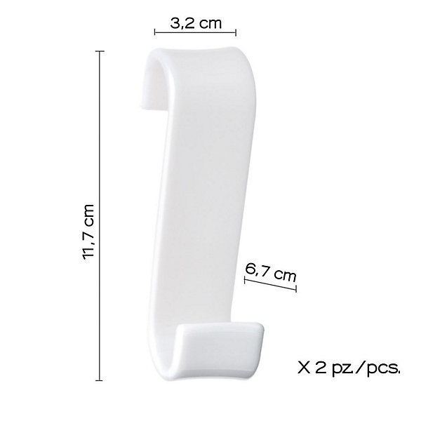 Lot De 2 Porte-Manteaux Blancs En Résine Thermoplastique Pour Radiateur