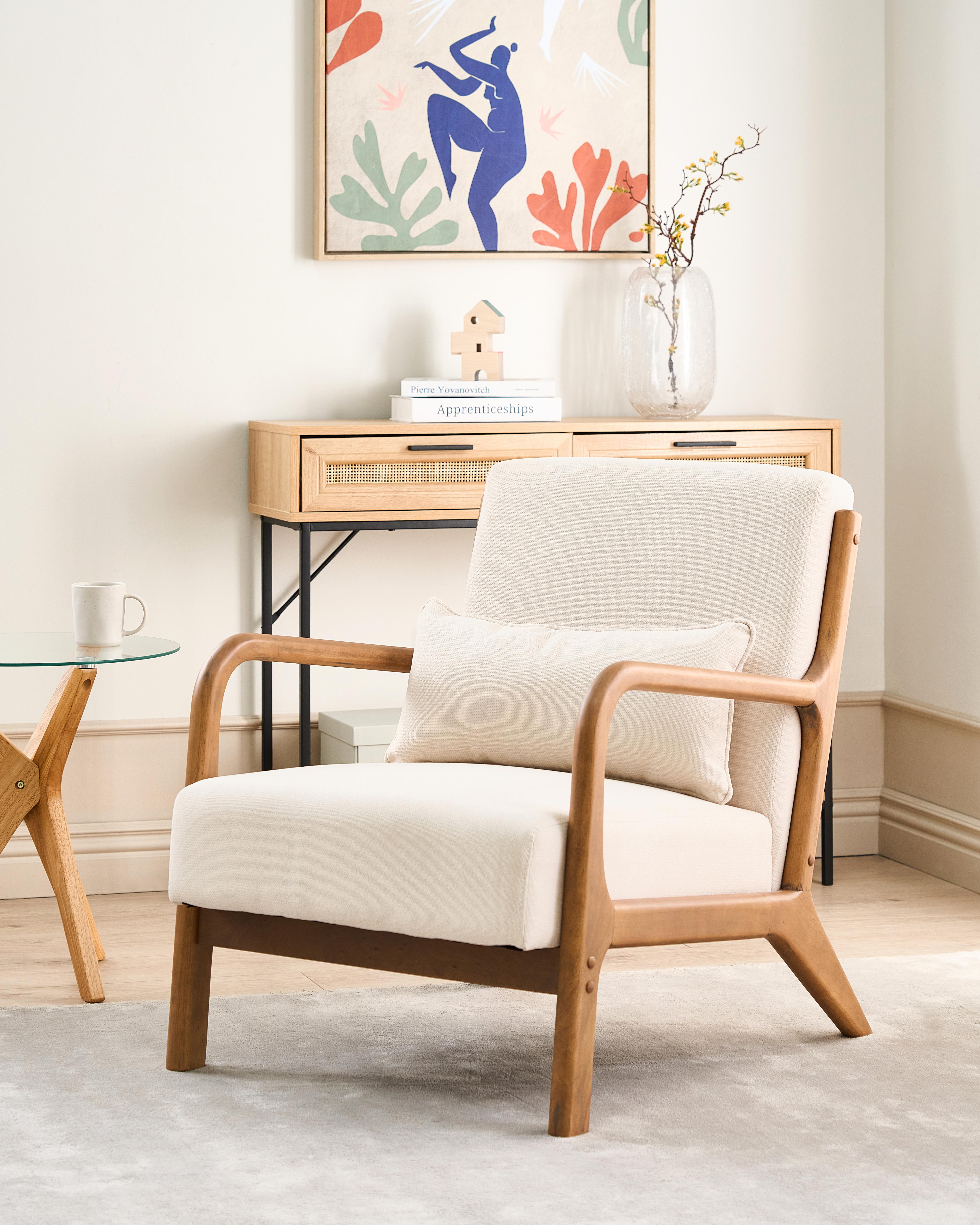 Armchair SKOVDE Fabric Light Beige