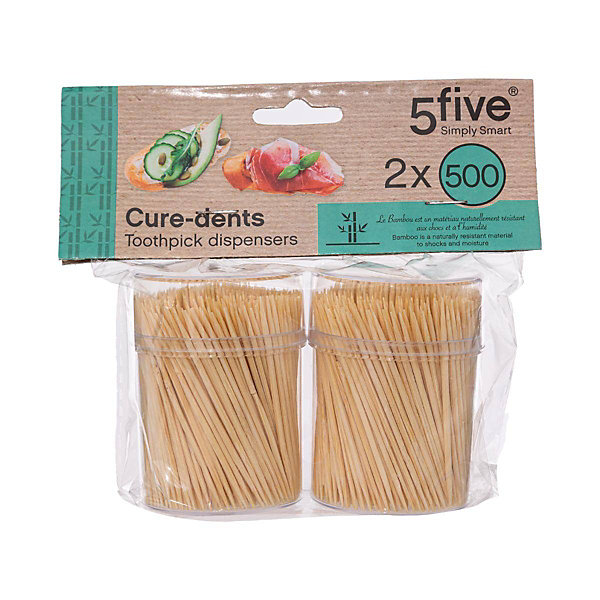 2 boîtes 500 cure-dents bambou - 5Five