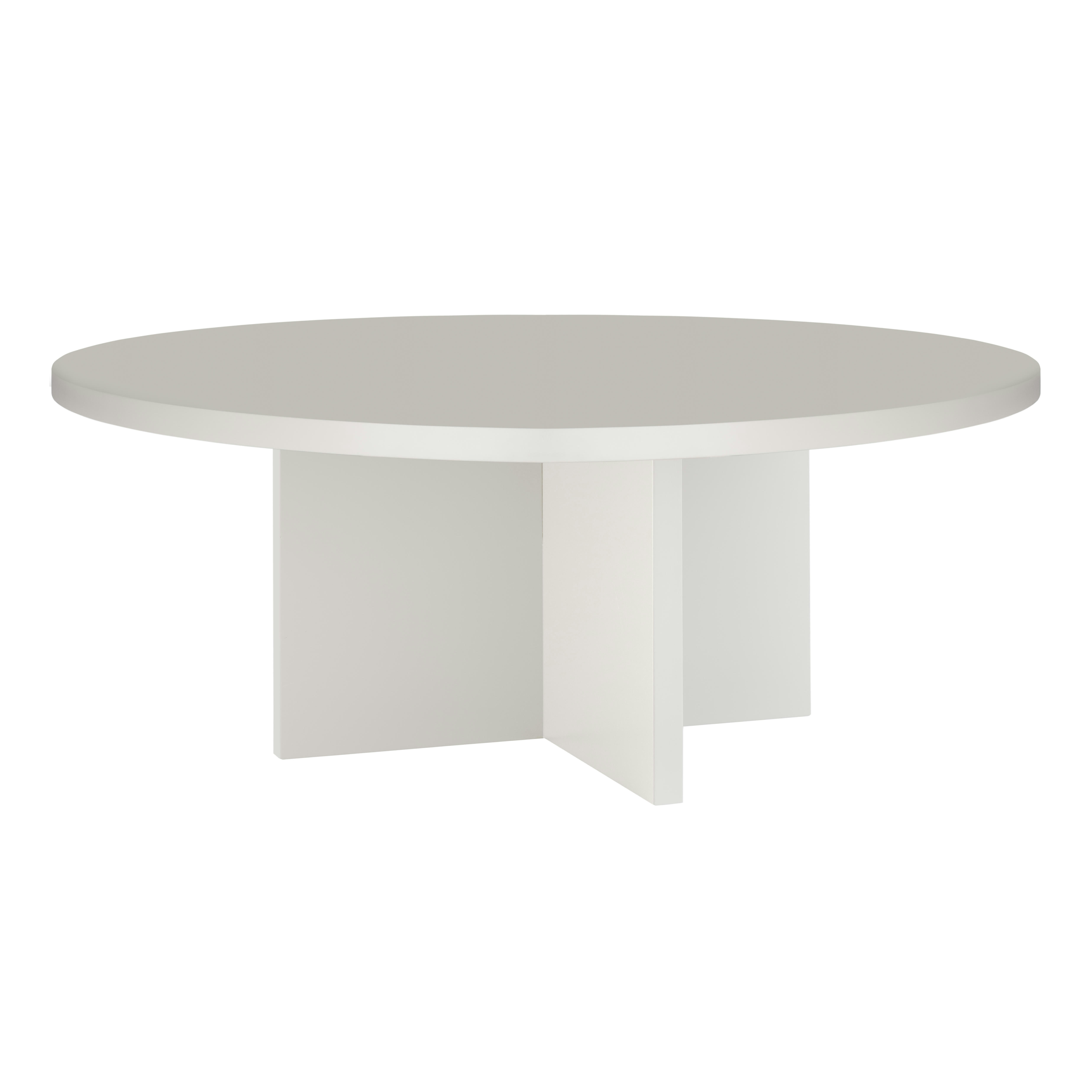 BLOCKIE-PAUSA - Table basse ronde, plateau résistant MDF 3cm taupe 100cm