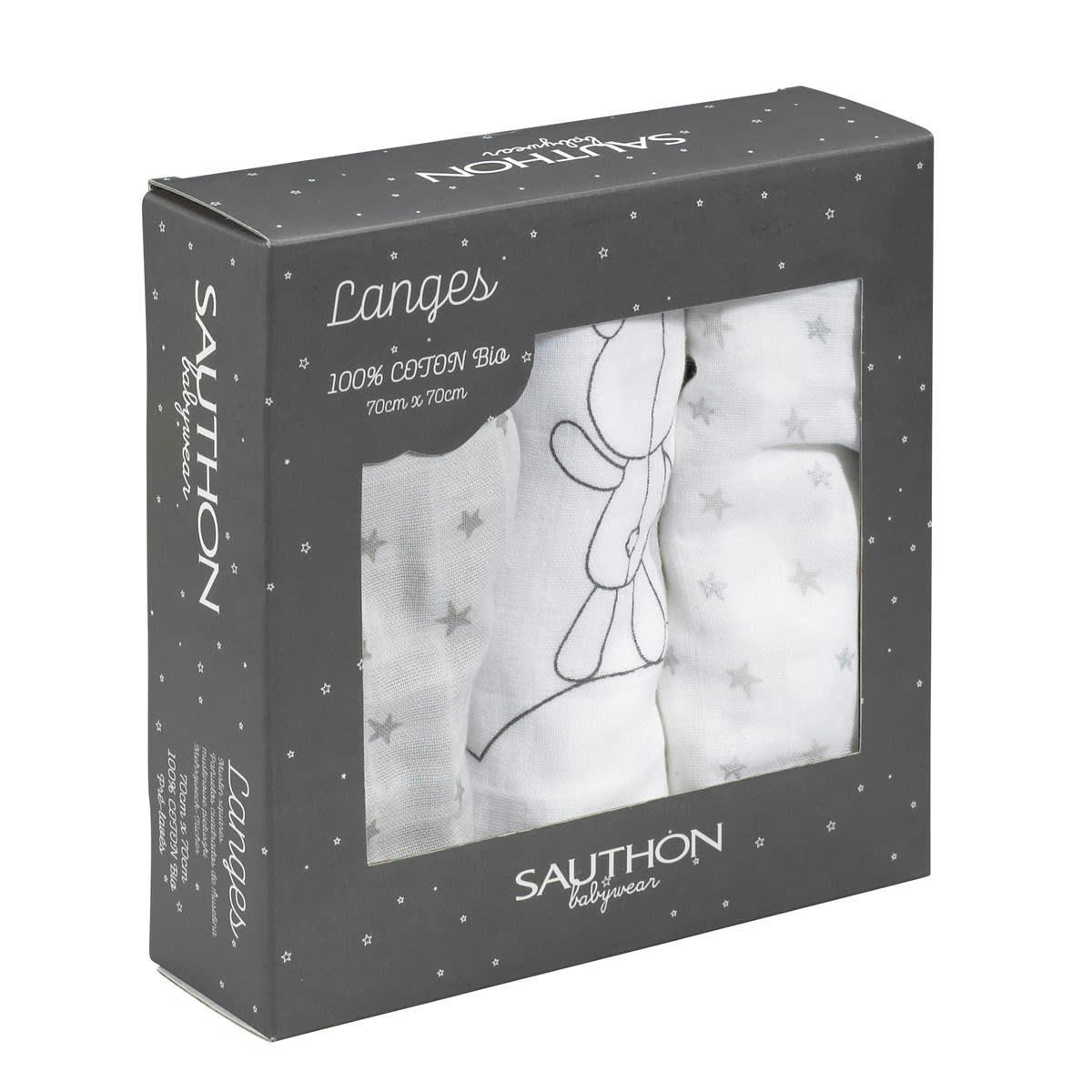 CELESTE - Langes en coton bio blanc