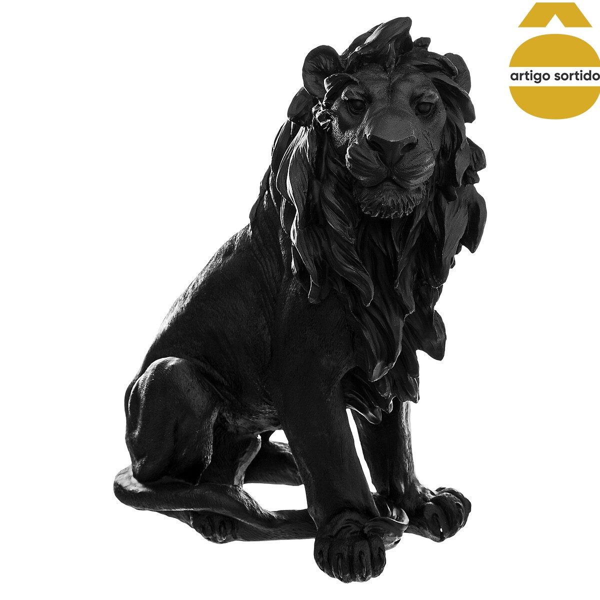 Estátua decorativa leão em resina