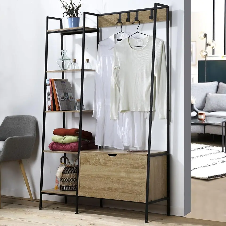 CALICOSY - Kledingkast LEXIE - Hout - 160x105x35 cm