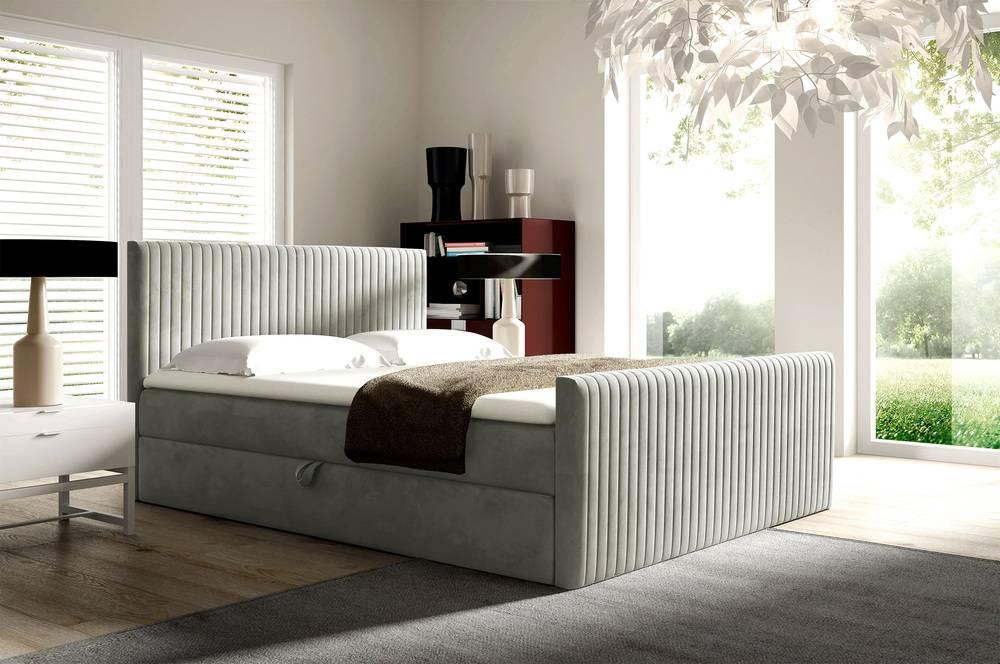 Boxspring Pinehill velvet 140 x 200 cm met opbergruimte