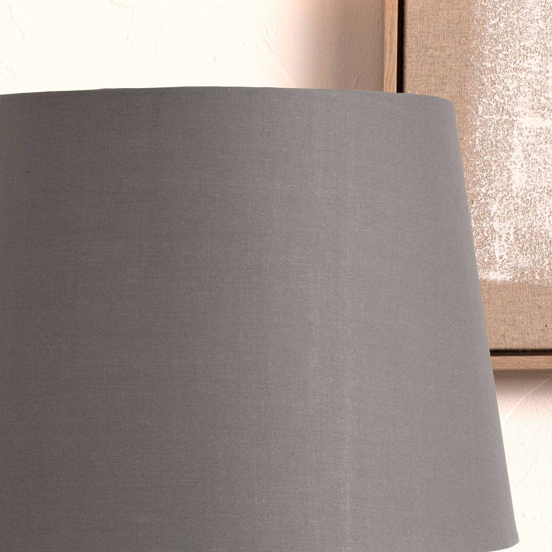 Ruma Grey Tapered Poly Cotton Lamp Shade for Table Lamps and Floor Lamps