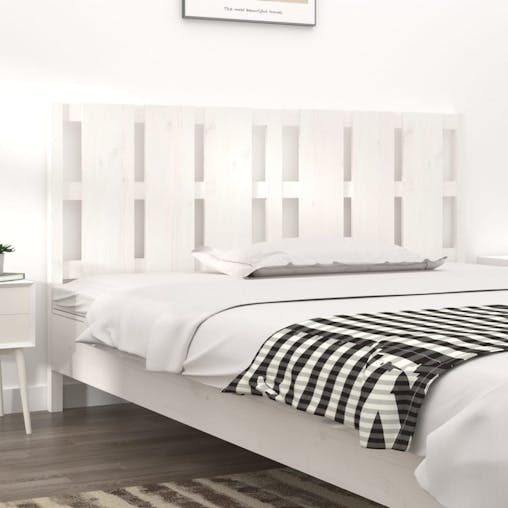 NNEVL Bed Headboard White 185.5x4x100 cm Solid Wood Pine