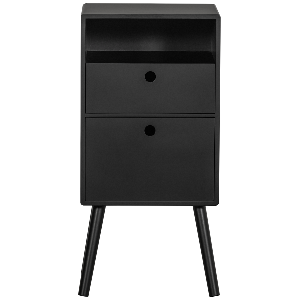WOOOD nachtkastje Ozzy - Hout - Zwart - 75x36x30