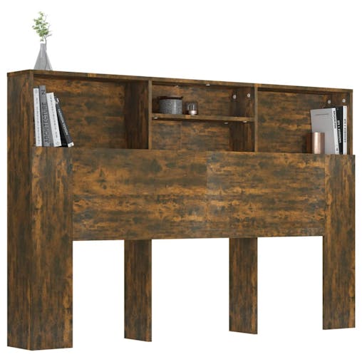 NNEVL Headboard Cabinet Smoked Oak 160x19x103.5 cm