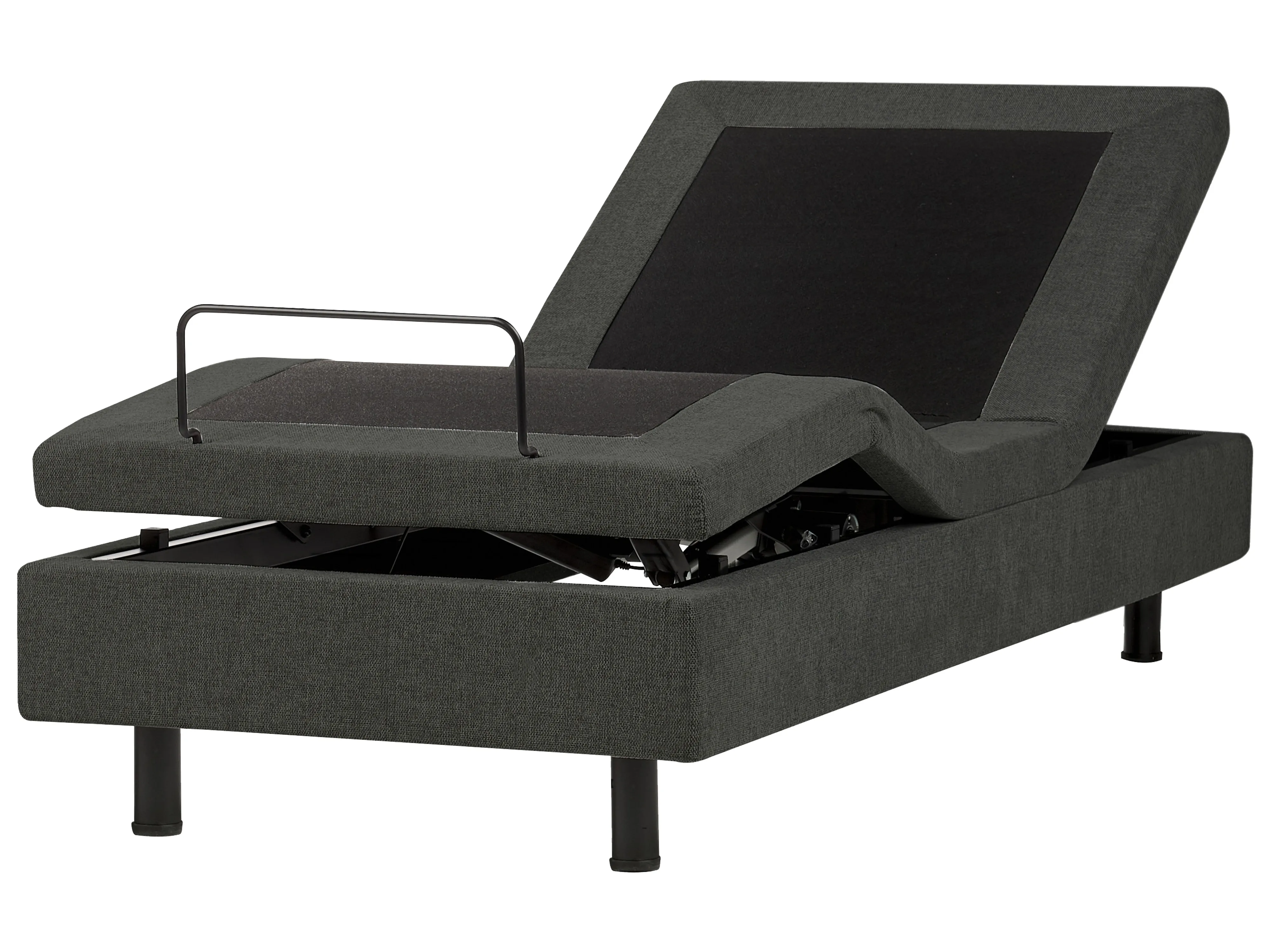 Adjustable Bed without Headboard Fabric CASTELLAN 80 x 200 cm (EU Small Single) Dark Grey