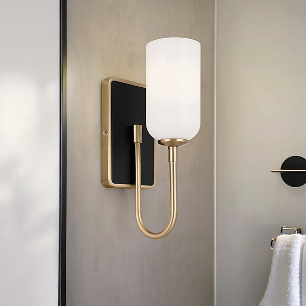 Elstead Kichler Solia Applique murale contemporaine en bronze champagne, noire, 3 000 K, IP44, 1 ampoule G9