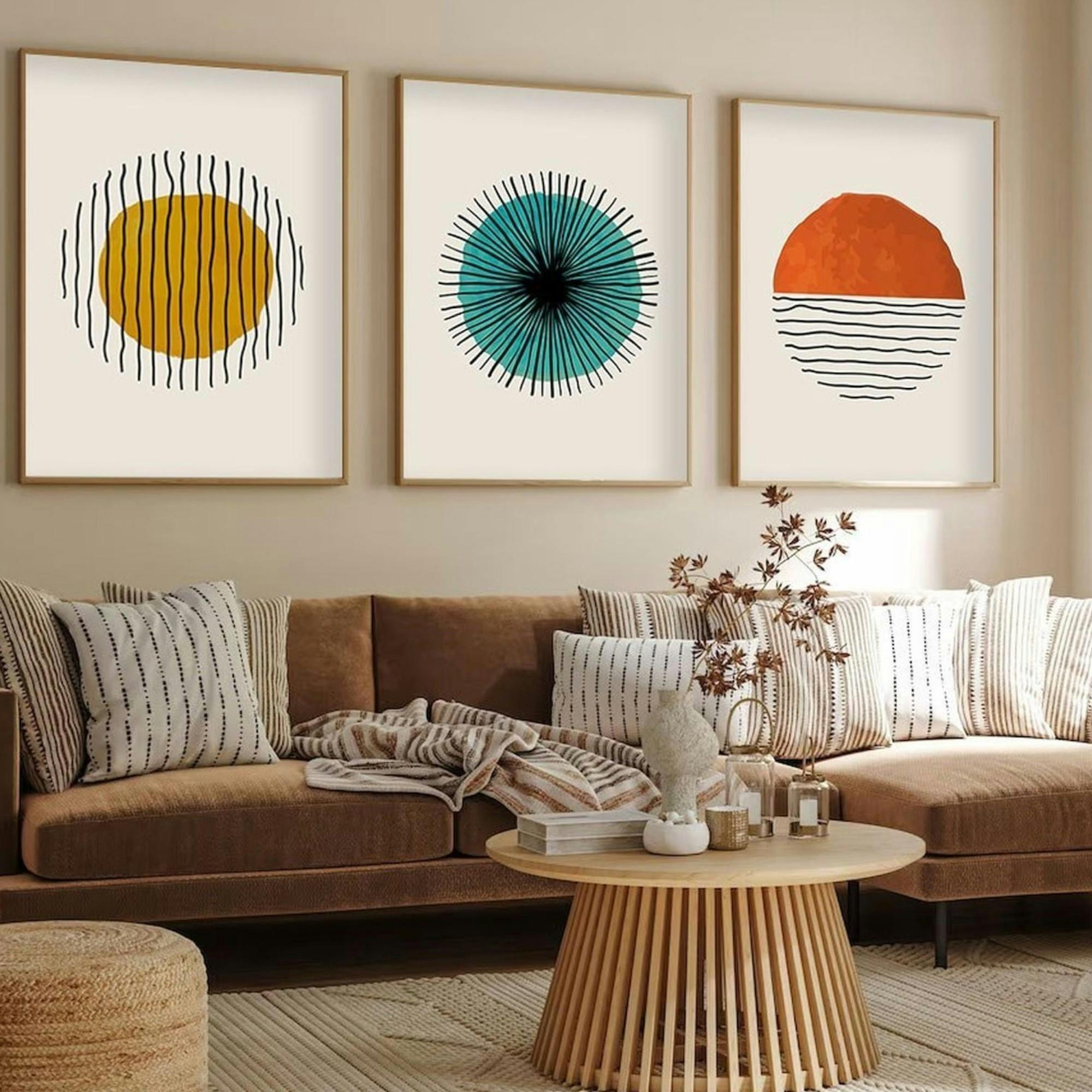 Tableau graphique – cercle coloré moderne (lot de 3)