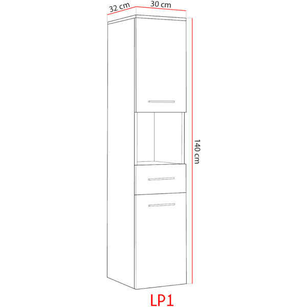 Szafka łazienkowa LUPIO LP1 biały połysk