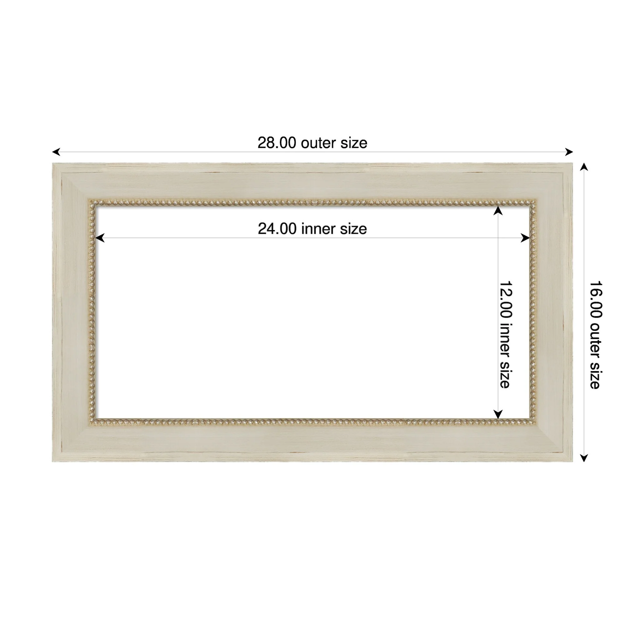 Amanti Art Parthenon Cream Framed Dry Erase Magnetic Board