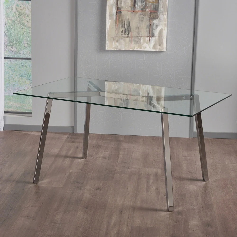 Zavier Rectangle Glass Dining Table by Christopher Knight Home