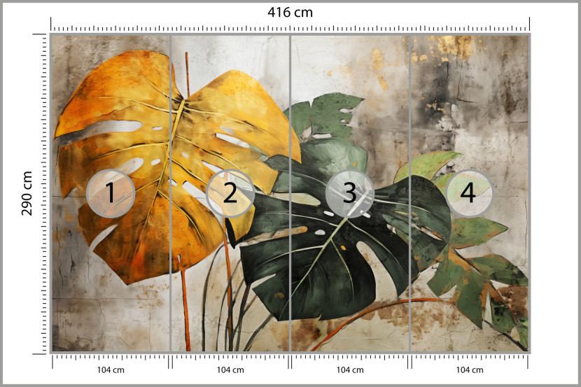 Fototapeta Abstrakcyjne Liście Monstery 416x290cm