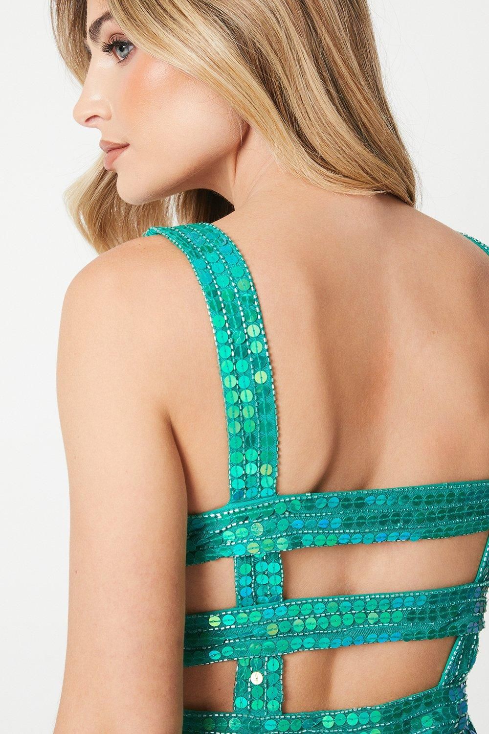 Debut London Debut London by Coast Sequin Embellished Mini Dress