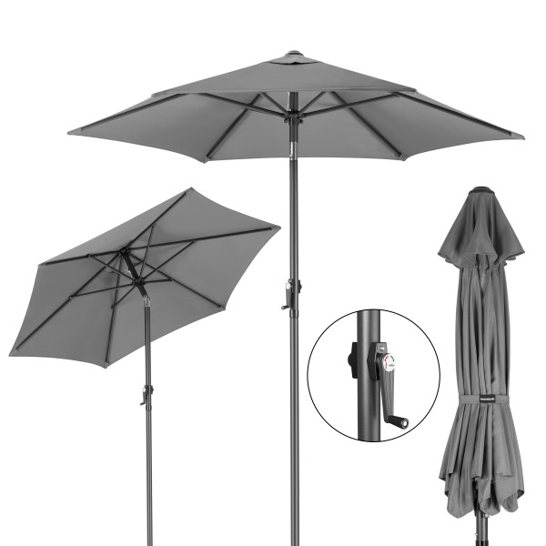 Składany parasol ogrodowy balkonowy regulowany 200 cm grafitowy 50UV