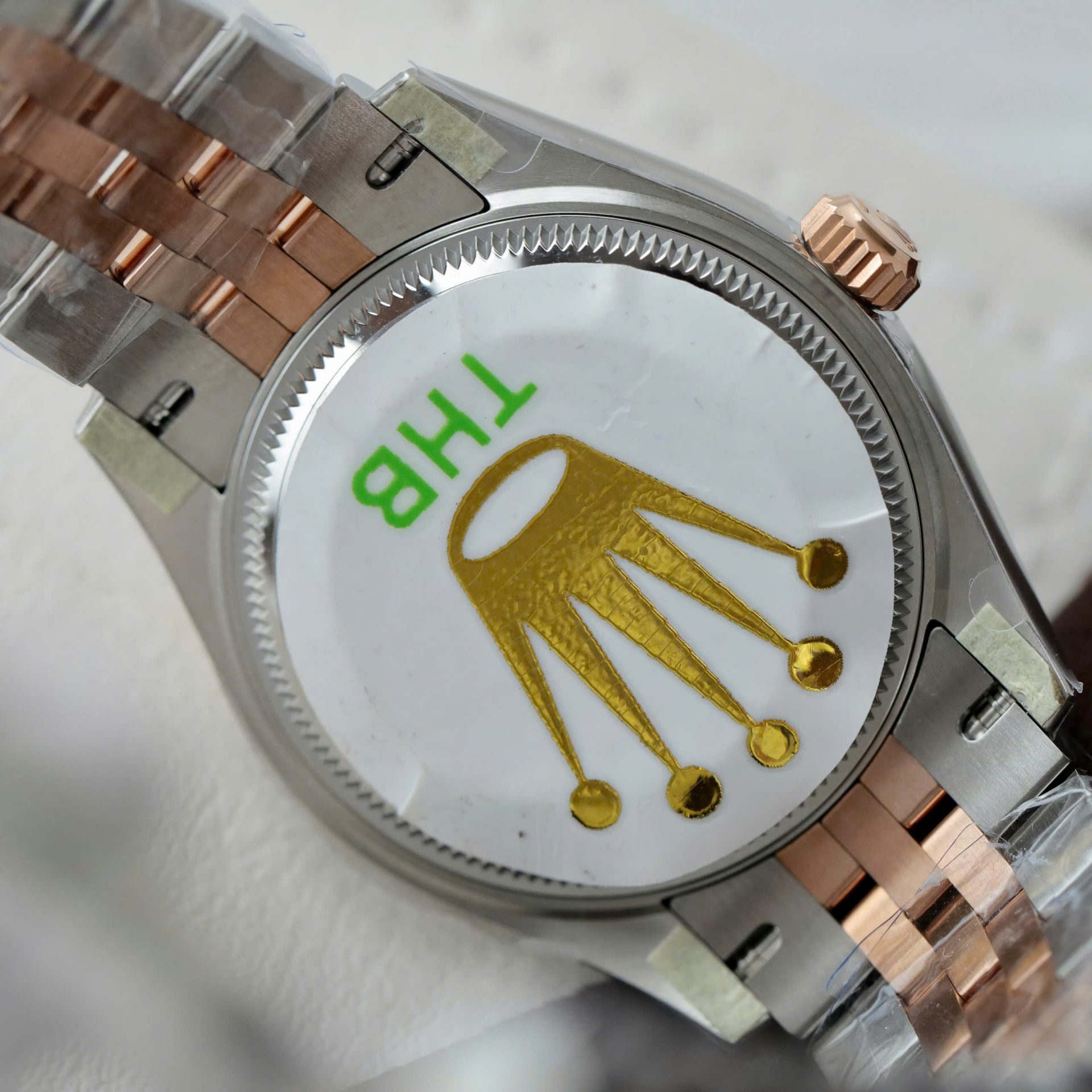 Rolex Datejust SS/RG Plated Flower Silver Dial CZ Diamonds 31mm Jub THBF Replica