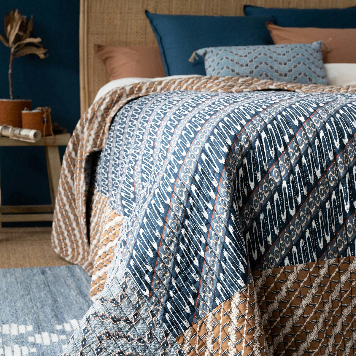 Couvre-lit Kantha coton lavé, Midako