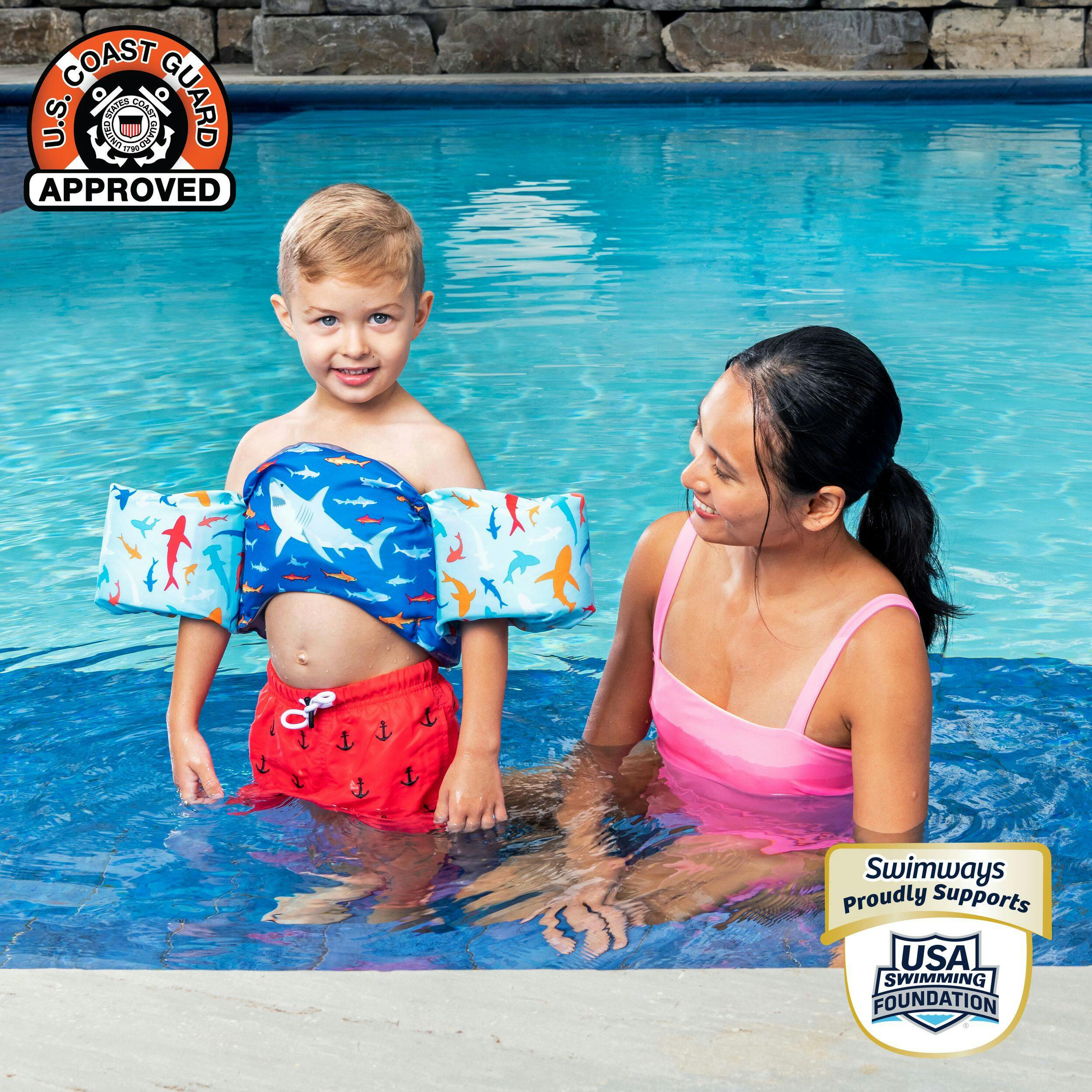 Swimways Sea Squirts Floating Kids' Swim Trainer, Blue, Age 5+