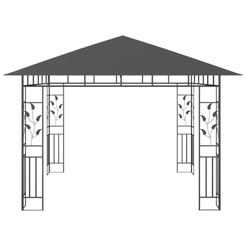 NNEVL Gazebo with Mosquito Net 3x3x2.73 m Anthracite 180 g/m&sup2;