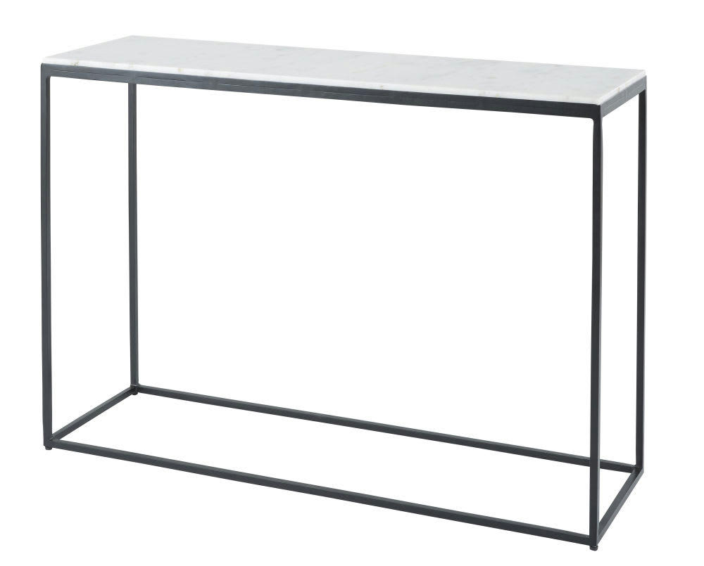 Marble - Console en marbre blanc et métal noir
