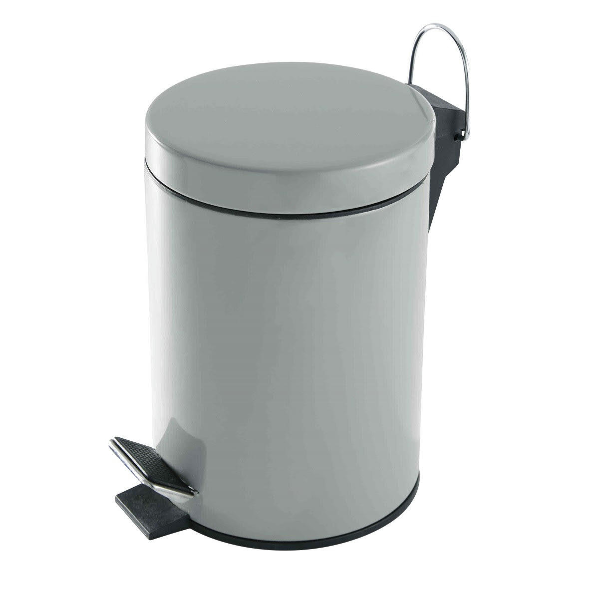 ESSENTIELLE - Poubelle à pédale 3L en métal gris