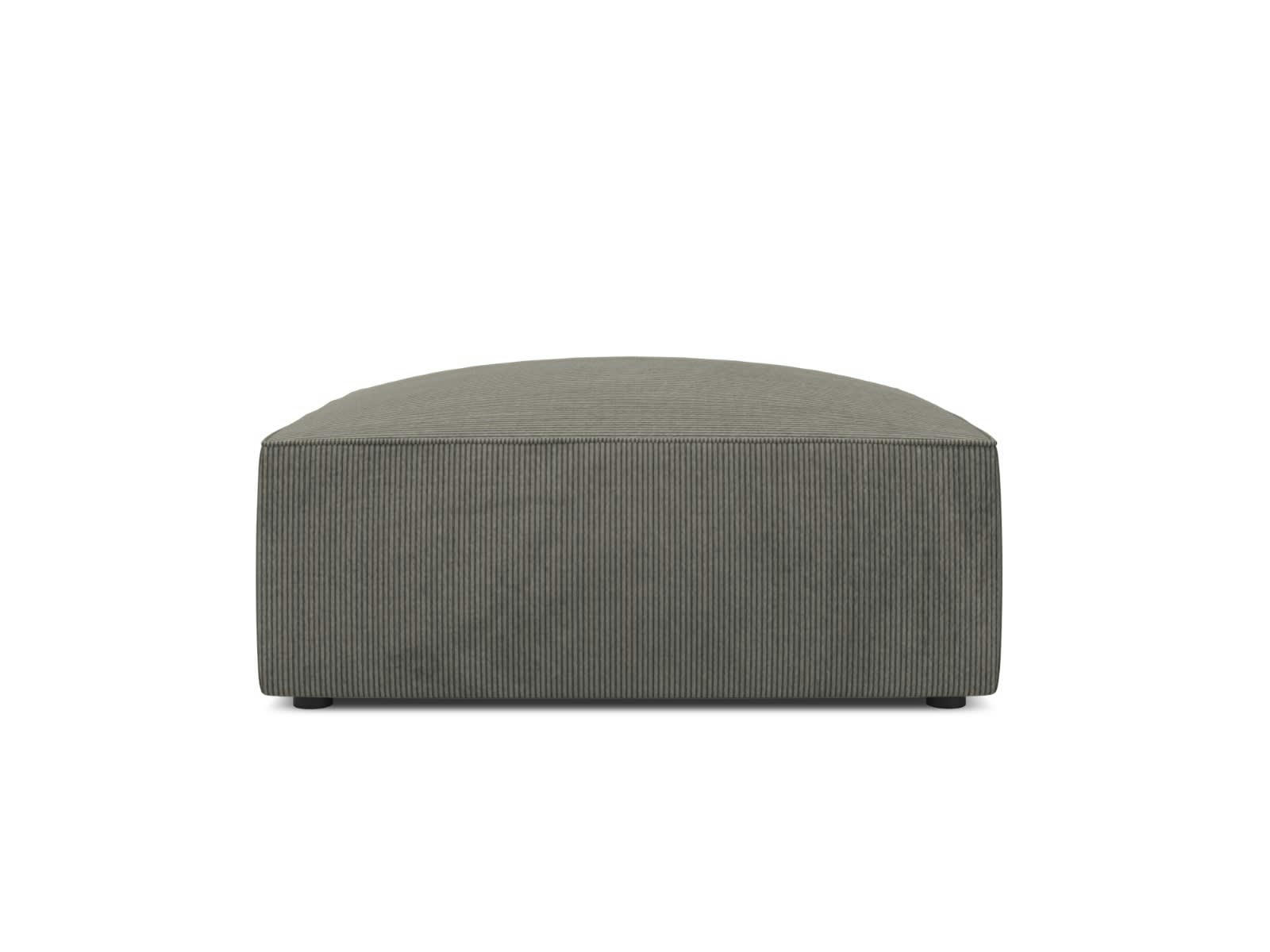RUBY - Pouf 1 place en tissu velours côtelé gris clair