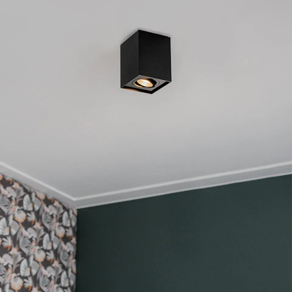 Qazqa spot quadro zwart gu10