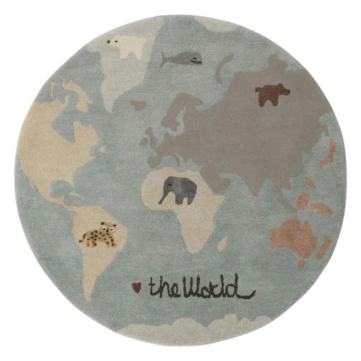 WORLD - Tapis touffeté multi 80% laine 20% coton Ø120cm