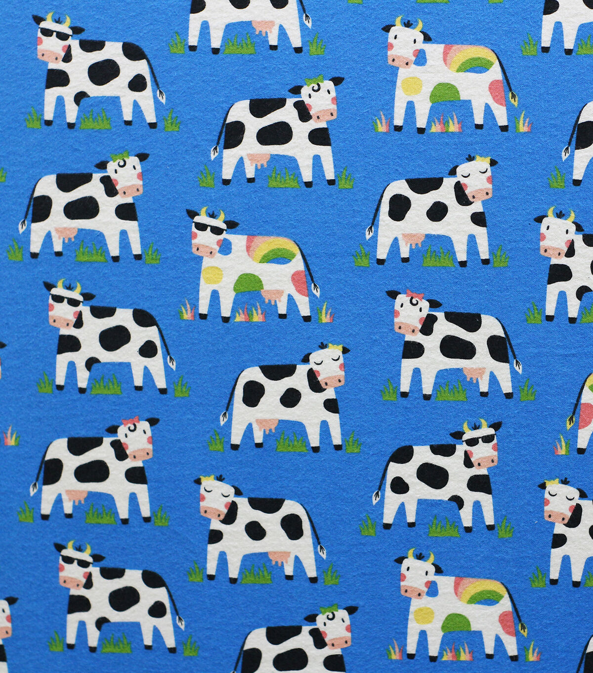 Blue Cool Cows Super Snuggle Flannel Fabric