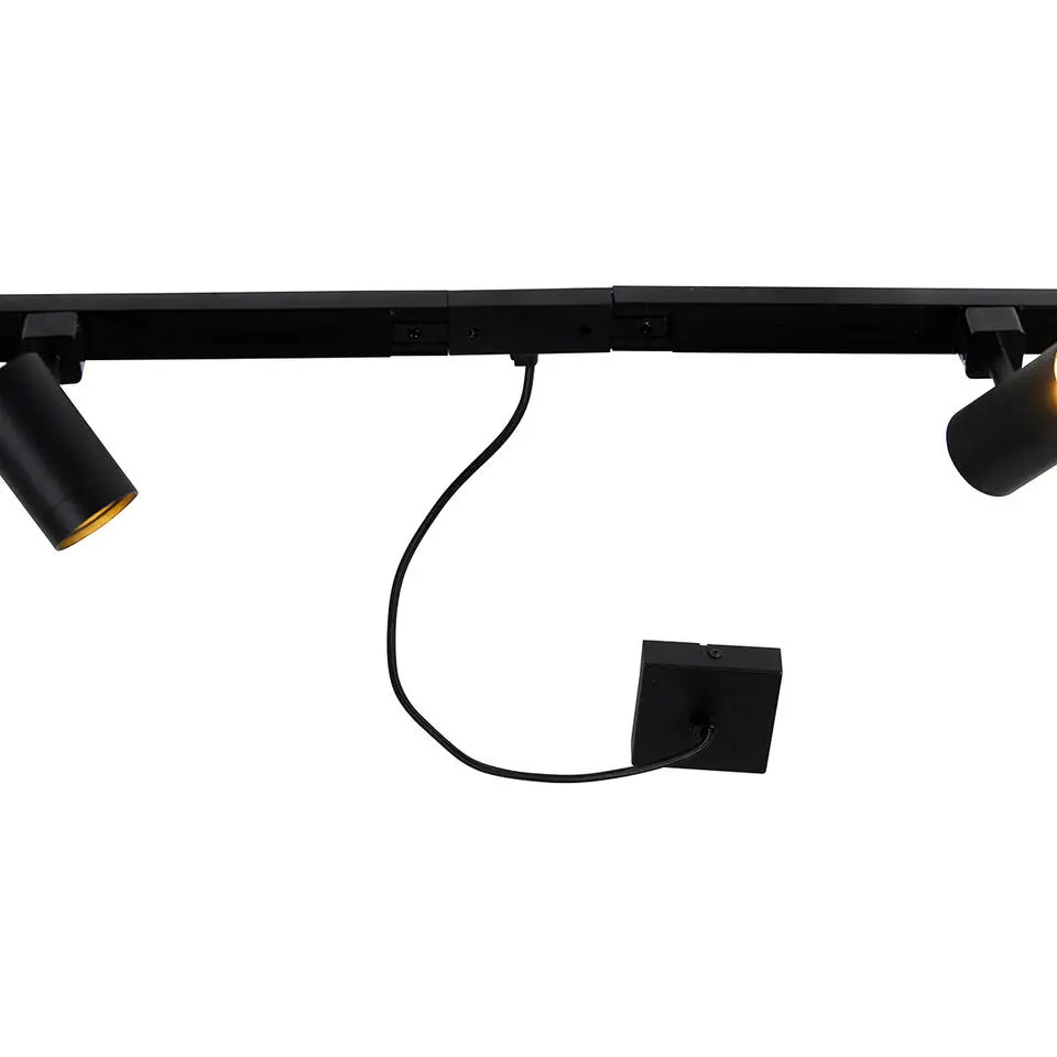 Qazqa railverlichting set jeana zwart gu10