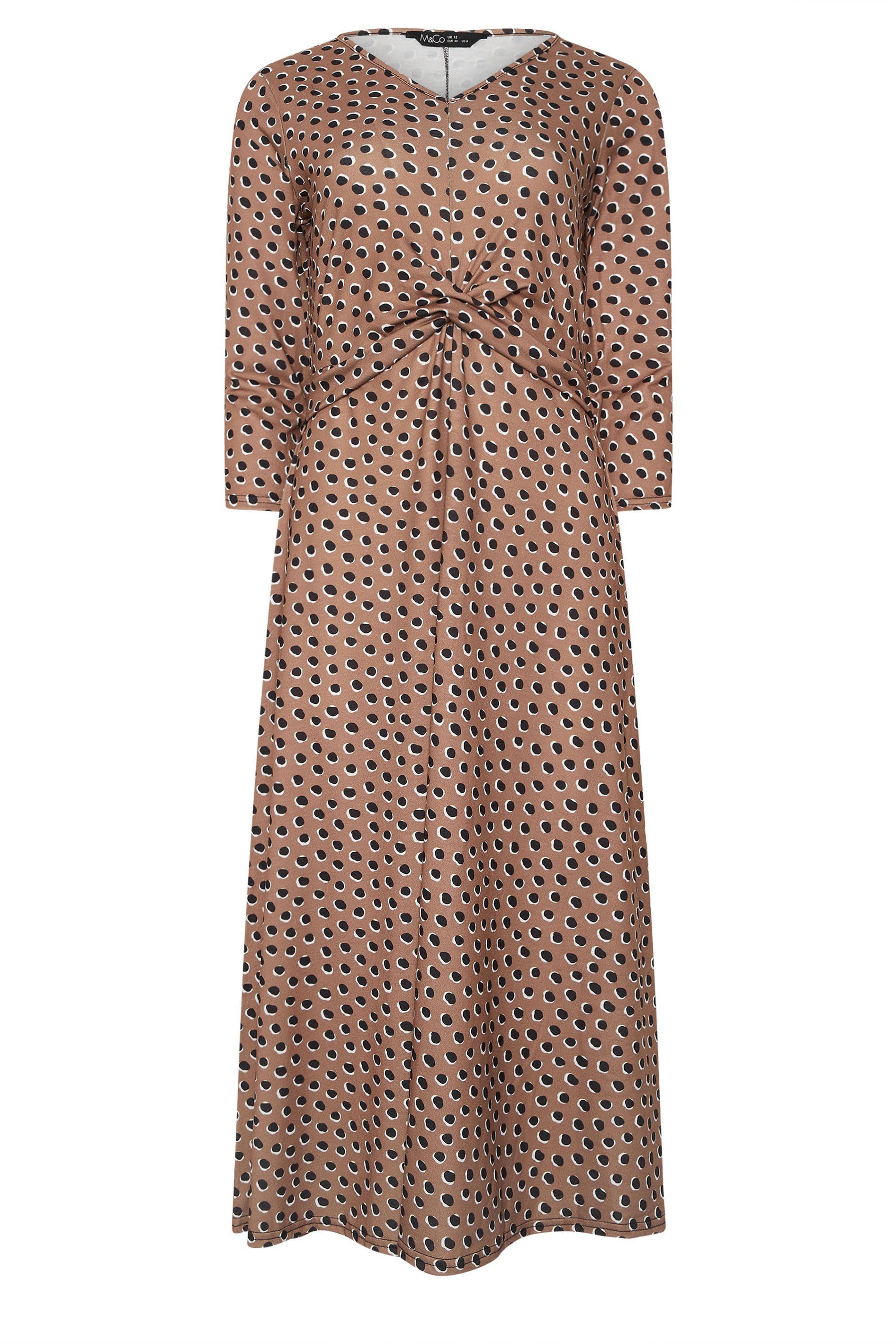 M&Co Spot Twist Front Maxi Dress