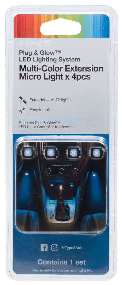 TypeS Plug & Glow Micro Multi-Colour Extension, 4-pk