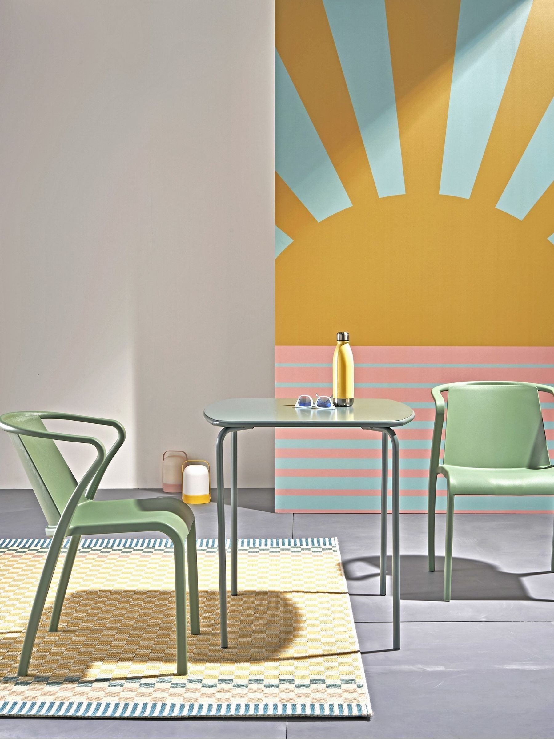 La Redoute Intérieurs Sage Green Dune Square Metal Garden Table