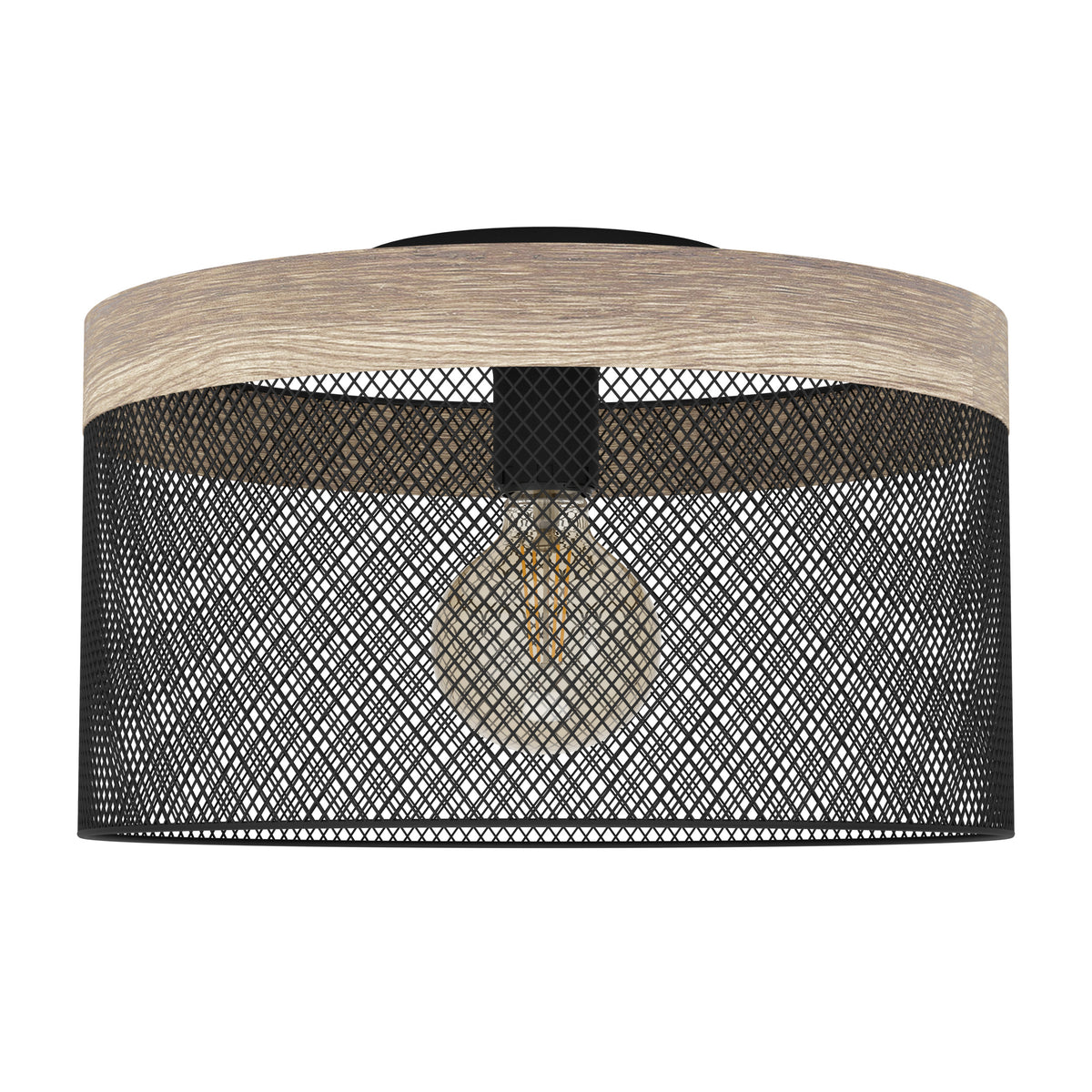 EGLO plafondlamp Kilnsdale - e27 - ø 38 cm - zwart/bruin