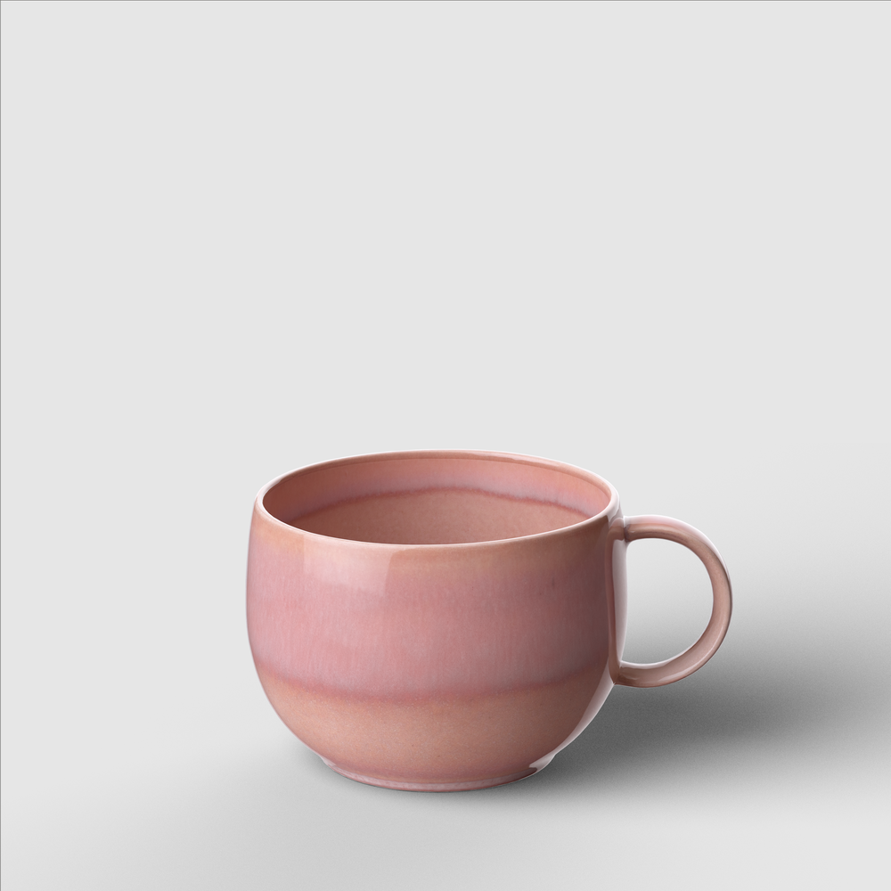 Perlemor Coffee cup - Pink, 6.5 oz, Premium Porcelain