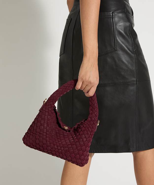 Dinkydeliberate Dark Red - Mini Woven Grab Bag