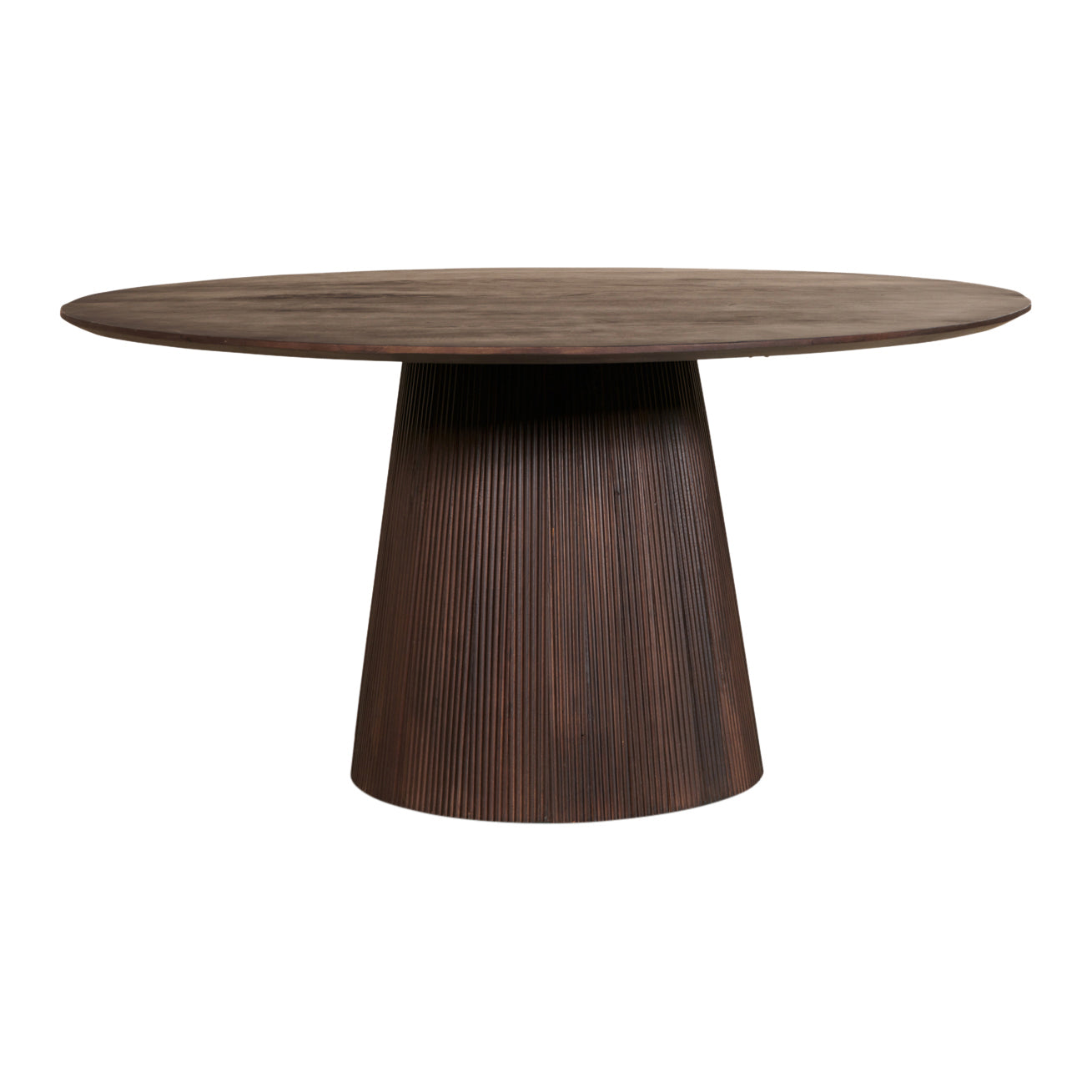 by fonQ Grand Eettafel Donkerbruin Mangohout - Ø 120 cm