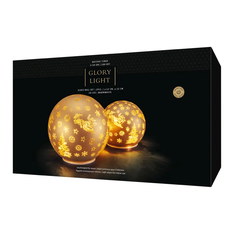 LED-Weihnachtsdeko 2er-Set Battery Light