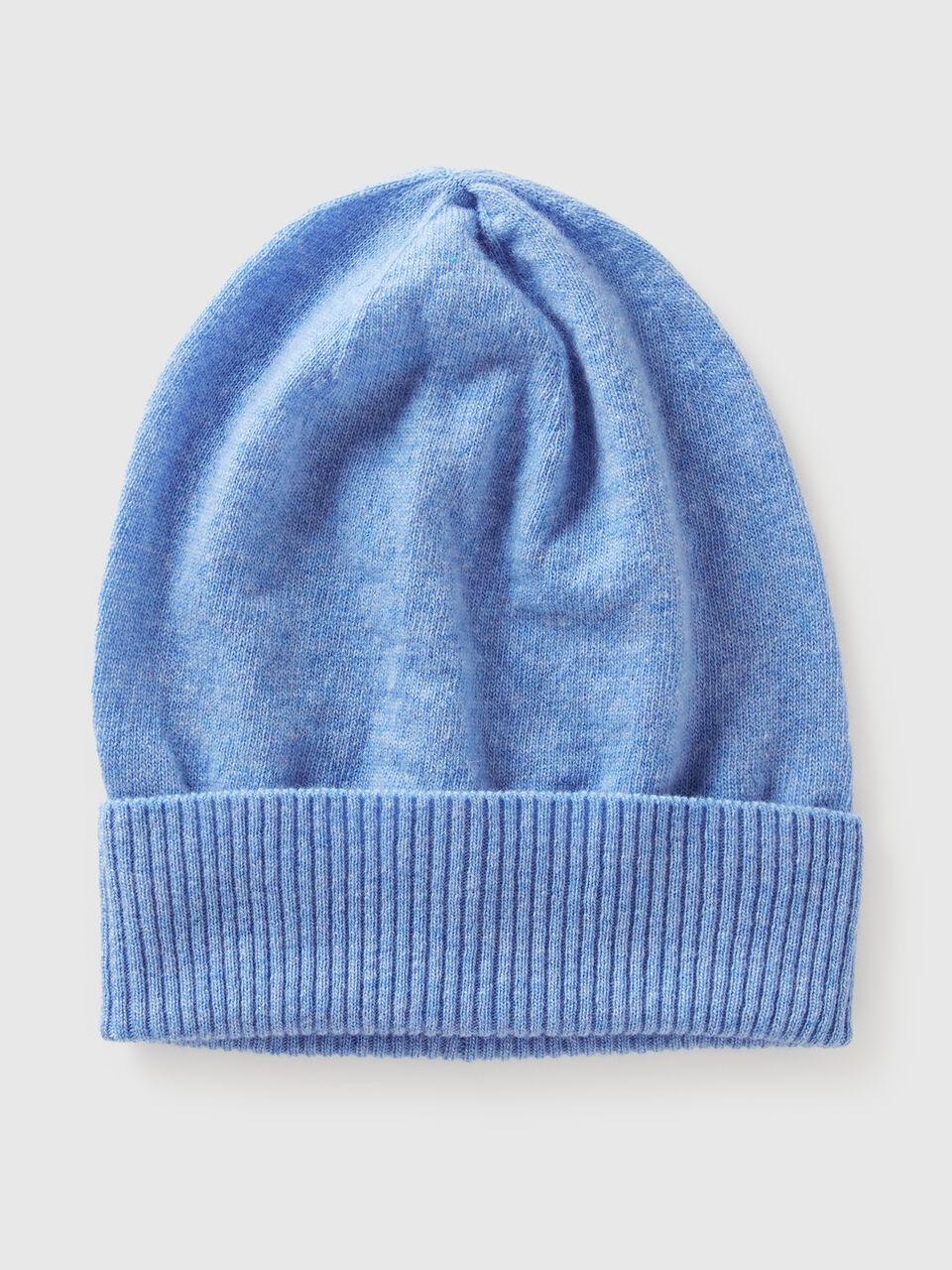 Light blue marl hat in pure Merino wool