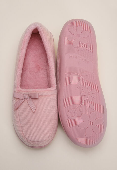 Womens Pink Woven Closed Back Slippers