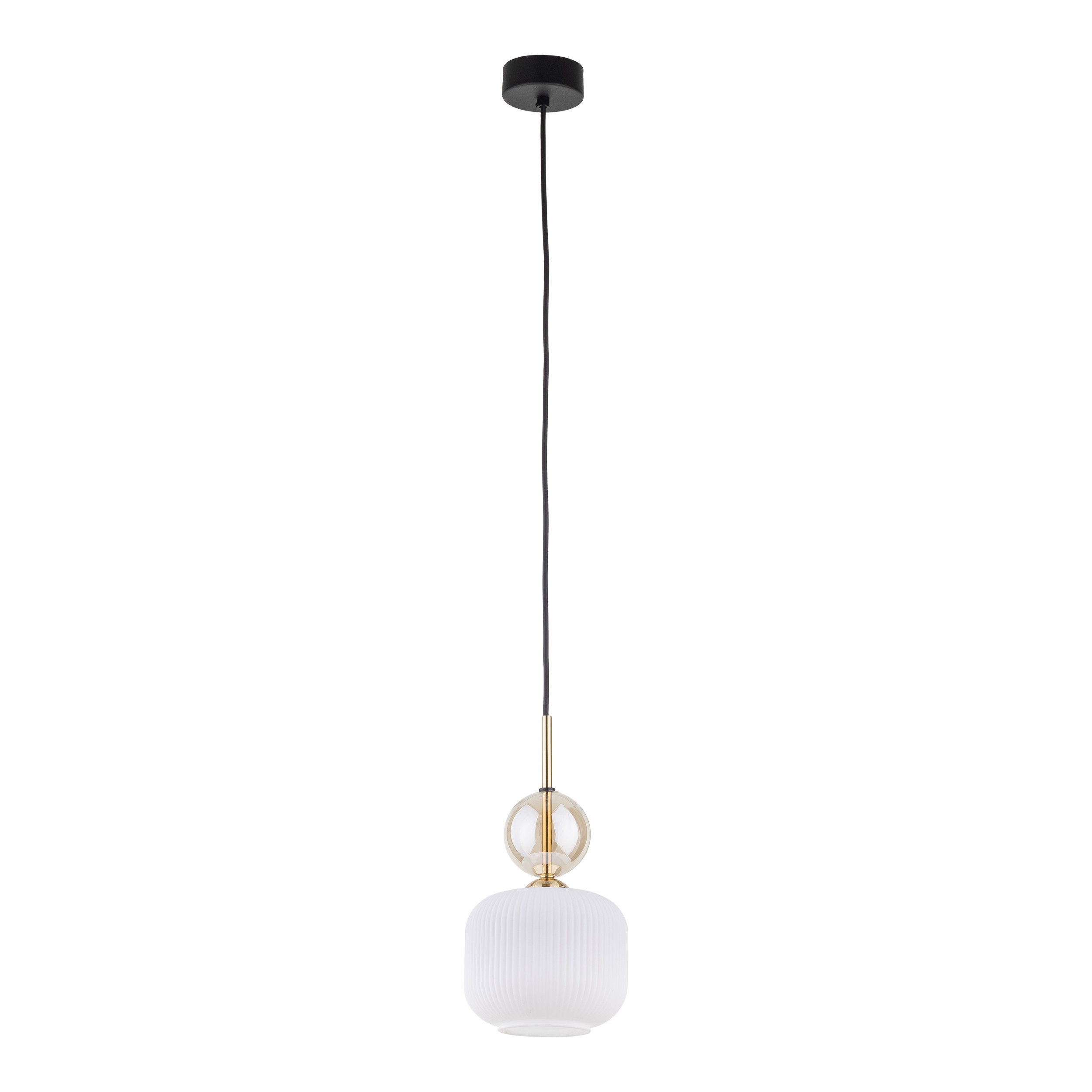 Lampa Wisząca Tk Lighting Sophia Koniakowa Kulka Biały Ryflowany Klosz