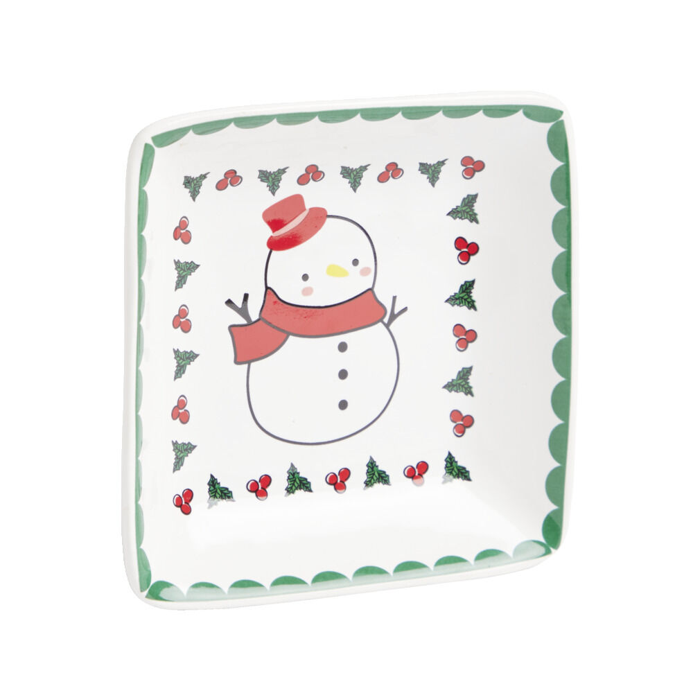 Coupelle No&euml;l carrée en céramique (4 modèles)