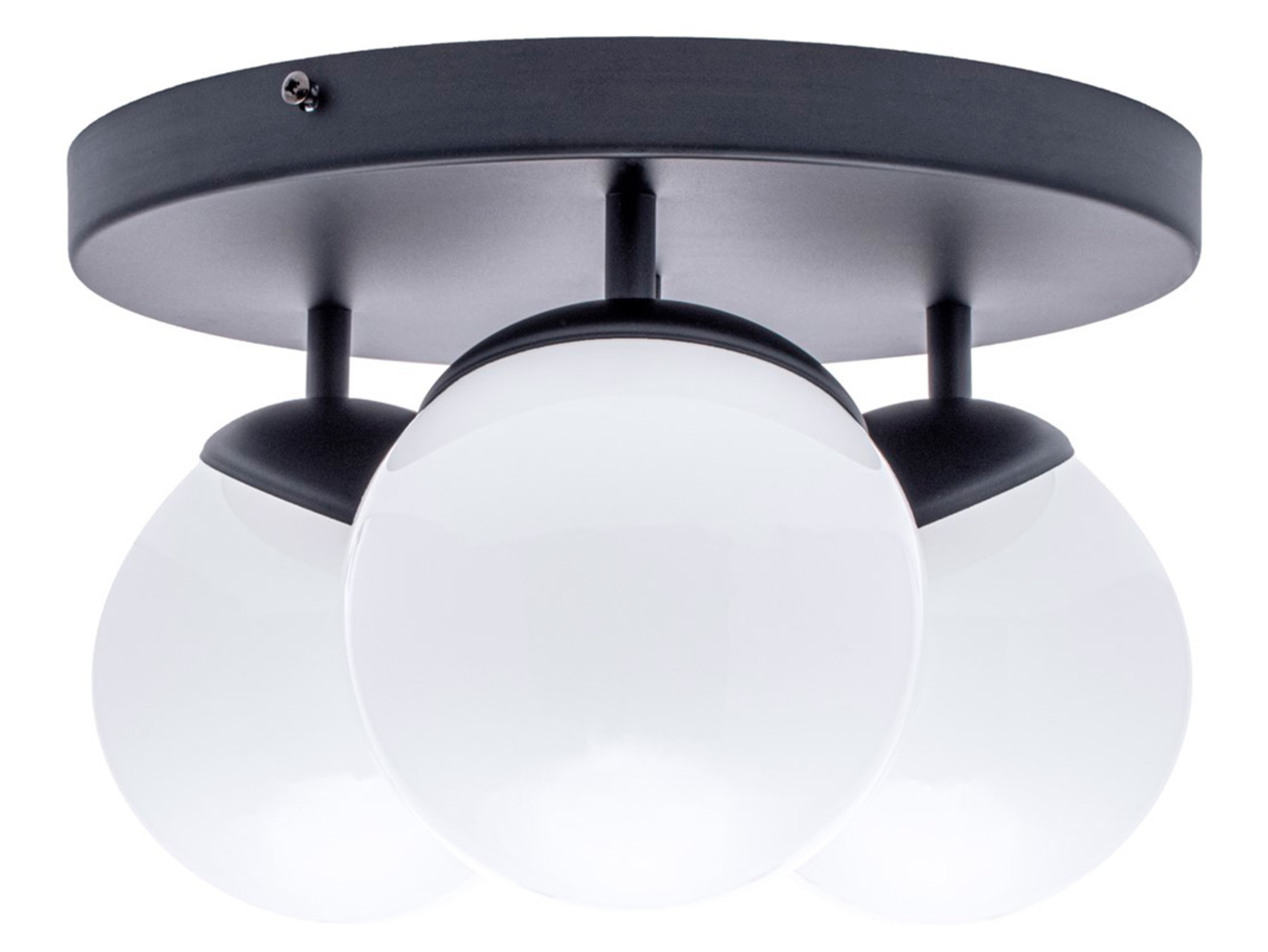 Lampa sufitowa Sfera Black 3-punktowa metalowa biało-czarna
