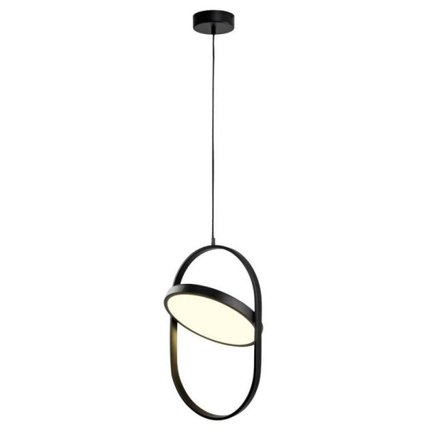Nowoczesna LAMPA WISZĄCA czarna 38cm ELIPSE LED