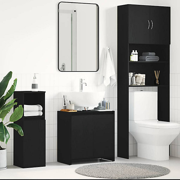 Armoire de bain chêne noir 60x33x60 cm bois d'ingénierie vidaXL