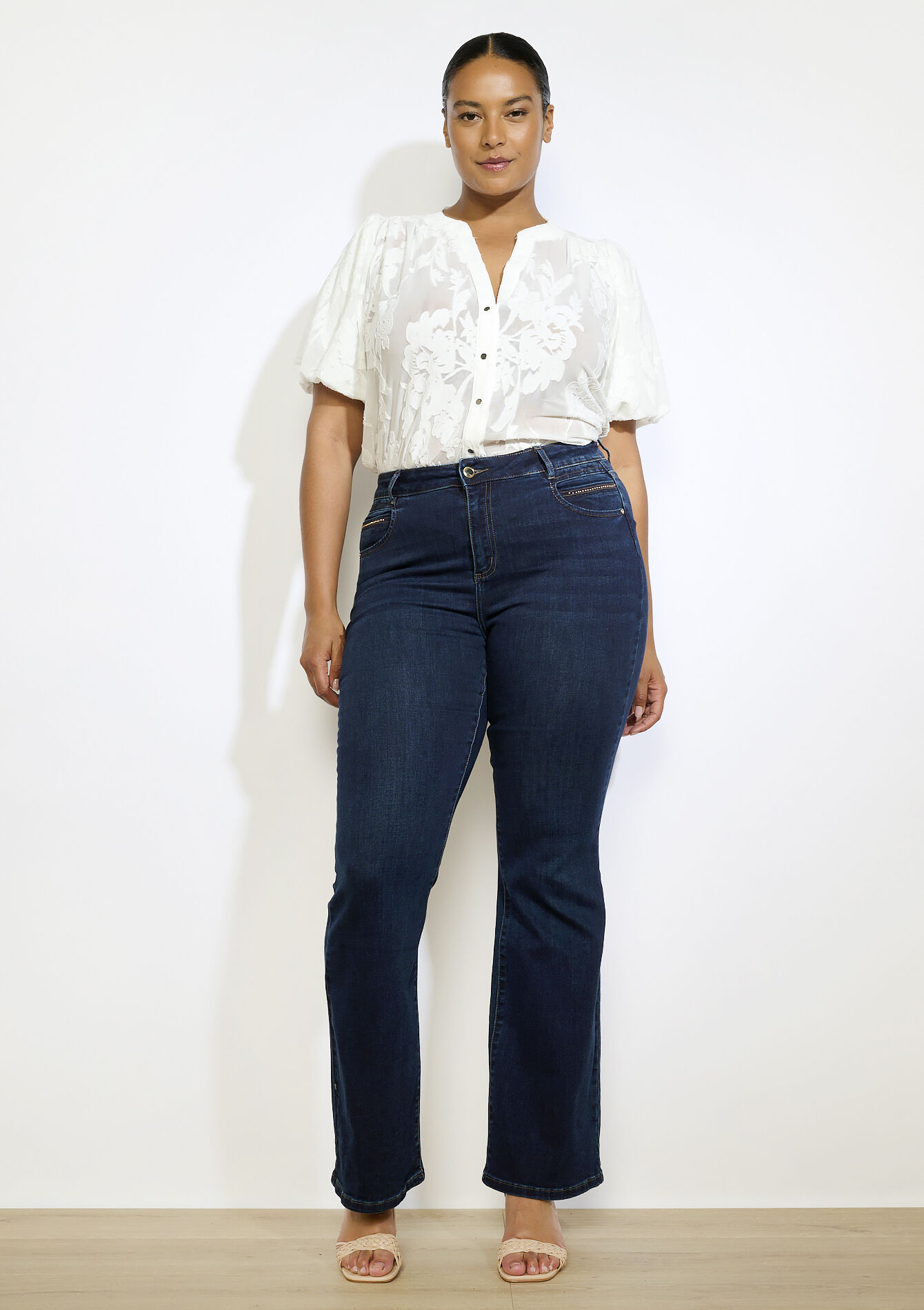 Bootcut jeans met hoge taille