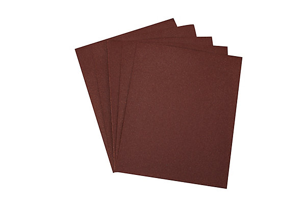 Assortiment 5 feuilles abrasives papier de verre L.28 x l.23 cm